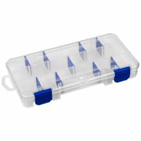 FLAMBEAU Compartment Box: 9 1/8 in x 5 in x 1 1/2 in, Clear, Not Electrostatic Discharge Conductive (MPN 3003). Key specifications — ESD Conductive: Not Electrostatic Discharge Conductive; Color: Clear; Compartment WxD: 1-1/2 in x 1-1/4 in; Brand: FLAMBEAU; Material: Plastic.
