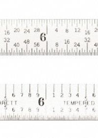 STARRETT Steel Rule, Flexible: C305R-12, 12 in, 0.02 in Thick, 1/100 in/1/64 in, Chrome, Black, Flex. Key specifications — attr939978: 1/100 in; attr934745: STARRETT; attr944509: Chrome; attr939993: Decimal; attr986193: Etched.