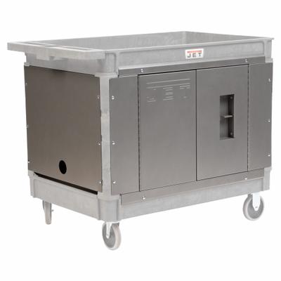 JET Cart Security System: For 140019/141014, 550 lb Cap, Powder Coated, Gray - Security Paneling for Utility Carts with Deep Lipped Plastic Shelves