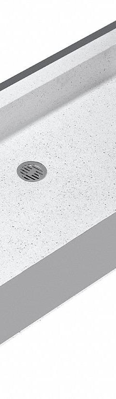 FIAT PRODUCTS Shower Floor: Rectangle, Barrier Free Threshold, Terrazzo, 30 in Overall Lg (MPN WTR5006081). Key specifications — Material: Terrazzo; Drain Location: Center; Brand: FIAT PRODUCTS.