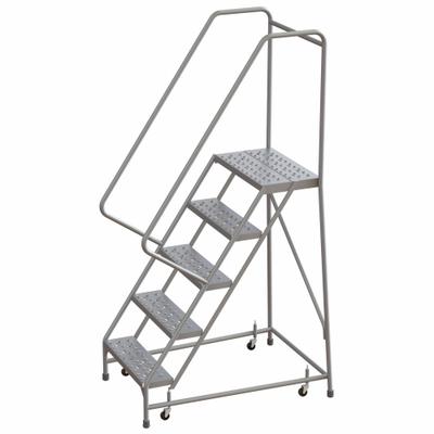BALLYMORE Rolling Ladder: 4.2 ft Platform Ht, Assembled, Aluminum, Wt-Actuated - Aluminum Weight-Actuated Ladders