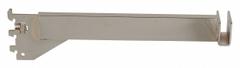 ECONOCO Rectangular Tubing Bracket: Single, 1 in Slot Spacing, 1/2 in Slot Lg, 1/8 in x 12 in x 3 in (MPN CR12). Key specifications — Product Type: Rectangular Tubing Bracket; Color: Silver; For Display Type: Single Slotted Standards; Material: Steel; Duty Rating: Heavy Duty; Brand: ECONOCO; Finish: Chrome; Mounting Type: Hanging.