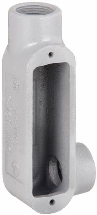 Conduit Outlet Body: Iron, 2 in Trade Size, LR Body, 105 cu in Body Capacity, Threaded Hub (MPN LR68). Key specifications — Finish: Powder Coated; Includes: Set Screw Hubs; For Use With: IMC; Brand: HUBBELL KILLARK; Hub Style: Threaded; Mfr. Series: Duraloy 8.