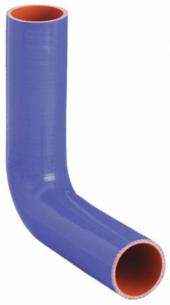 FLEXTECH Elbow Hose: 2 1/4 in Hose Inside Dia., 20 in Hose Lg, Blue, Silicone, Silicone (MPN 90-225 X 10). Key specifications — Hose Cover Material: Silicone; Hose Color: Blue; Temp. Range: -65° to 350°F; Hose Tube Material: Silicone; Brand: FLEXTECH.