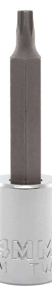 PROTO Socket Bit: 3/8 in Drive Size, Hex Tip, 4 mm Tip Size, 2 3/4 in Overall Lg, Fixed Insert (MPN J4990R-4M). Key specifications — attr1204765: Fixed Insert; attr1204767: PROTO.