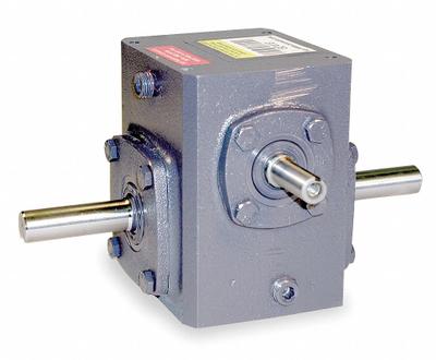 Dayton Speed Reducer: 5:1, 350 RPM, 0.5 hp Input Max, 79 in-lb Output Max, Keyed - Indirect-Drive Right-Angle Speed Reducers