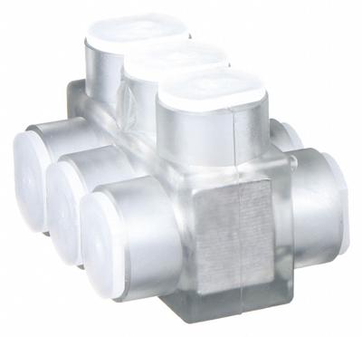 BURNDY Multitap Connector: 3 Port, Double-Sided Entry, 14 AWG – 2/0 AWG Wire Size - Dry-Location Double-Sided Entry Multitap Connectors