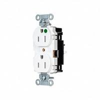 HUBBELL Receptacle: Hospital Grade, Duplex, 5-15R, White, 125V AC, 15 A, 2 Pole / 3 Wire (MPN 8200STW)