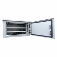 ELECTRIDUCT Network Cabinet: 6 Rack Units, 14 5/8 in x 23 5/8 in x 17 3/4 in, Powder Coated, Steel (MPN QWM-ED-OUTDOOR-6U-18D). Key specifications — Brand: ELECTRIDUCT; Includes: Thermostat; Material: Steel.