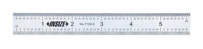 INSIZE Rigid Rule: 7126-24, 2 ft, 0.05 in Thick, 1/16 in (Back)/1/64 in (Front) - Stainless Steel Rulers