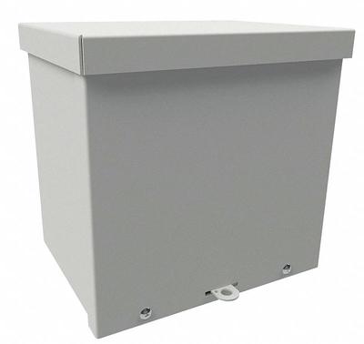 WIEGMANN Enclosure: Steel, 18 in x 18 in x 8 in, 3R, Solid Cover, Screw On - Steel Enclosures with Screw-On Covers