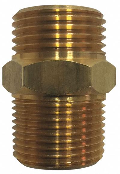 SANI-LAV Hose to Pipe Adapter: Brass, Brass, 1 5/8 in Overall Lg, 3/4 in Inlet Connection Size - Faucet Sprayer Hose Adapters