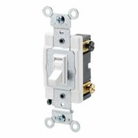LEVITON Toggle Framed Double-Pole, 15 Amp: Toggle Switch, Double Pole, Maintained, White, 15 A (MPN 54502-2W). Key specifications — Illuminated: No; Voltage Rating: 120/277V AC.