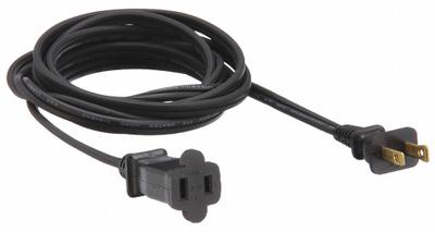 APPROVED VENDOR Extension Cord: Indoor Use, 8 ft Lg, Outlet, 1-15P, 16/2, HPN, Black - Indoor Extension Cords with Single Outlet