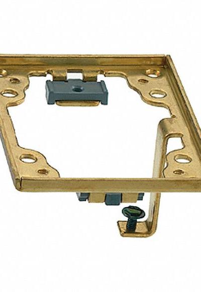 HUBBELL WIRING DEVICE-KELLEMS Cover Flange: Rectangular, Brass, Hubbell, S5017GR - Flanges and Trim Rings for Floor Boxes