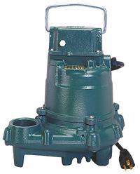 ZOELLER Submersible Sump Pump: 1/2 hp, 115V AC, Single Phase, 34 gpm Flow Rate @ 10' of Head, Vortex (MPN 57-0002). Key specifications — Impeller Material: Cast Iron; Rated Voltage: 115V AC; Brand: ZOELLER; Switch: Not Included.