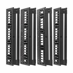 EATON TRIPP LITE Vertical Cable Manager: Vertical, 0 U, Dual Side Sides, 82 7/8 in Overall Ht, Steel (MPN SRCABLEVRT6HD2). Key specifications — Color: Black; Includes: (12) Mounting Buttons; Orientation: Vertical; Brand: EATON TRIPP LITE; Material: Steel; Number of Sides: Dual Side; Product Type: Deep Double Finger Duct.