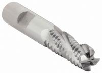 CLEVELAND Roughing End Mill: Cobalt, TiCN Coated, 4 Flute, Coarse Pitch, 1/2" Mill Dia, 1/2" LOC (MPN C31297)
