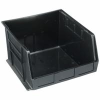 QUANTUM STORAGE SYSTEMS Hang and Stack Bin: 16 1/2 in x 18 in x 11 in, Black, Label Holder Included (MPN QUS270BR). Key specifications — Electrostatic Discharge: Not Electrostatic Discharge Conductive; Brand: QUANTUM STORAGE SYSTEMS; % Recycled Content: 100%.