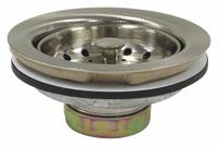 PERFECT PUTTY Strainer: Stainless Steel, Brushed Nickel, 2 1/2 in Overall Ht, 4 1/2 in Overall Dia (MPN 59-3102). Key specifications — Product Type: Sink Drain; Brand: PERFECT PUTTY; Finish: Brushed Nickel; Material: Stainless Steel; Includes: Tailpiece Washer.