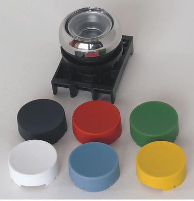 EATON Extended Push Button: Black/Blue/Green/Red, 22 mm Mounting Size, Metallic - Extended-Length Push-Button Operators