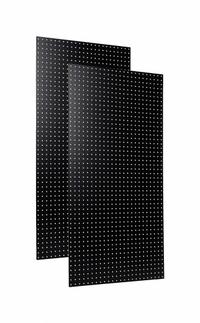 TRITON PRODUCTS Pegboard Panel: Round, 1/4 in Peg Hole Size, 48 in x 24 in x 1/4 in, Black, Painted (MPN TPB-2BK). Key specifications — Material: High-Density Fiberboard; Finish: Painted; Peg Hole Shape: Round; Includes: 2 Pegboards; Color: Black; Brand: TRITON PRODUCTS.