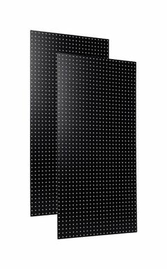 TRITON PRODUCTS Pegboard Panel: Round, 1/4 in Peg Hole Size, 48 in x 24 in x 1/4 in, Black, Painted (MPN TPB-2BK). Key specifications — Material: High-Density Fiberboard; Finish: Painted; Peg Hole Shape: Round; Includes: 2 Pegboards; Color: Black; Brand: TRITON PRODUCTS.
