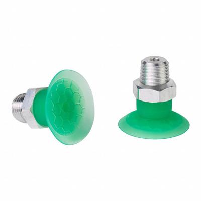 SCHMALZ Vacuum Pad Assembly: Flat, 1/8 in NPT Vacuum Port, 31.5 mm Pad Dia, Green - Flat Type Food-Safe Film & Paper Vacuum Pad Assemblies