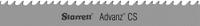 STARRETT Band Saw Blade: Carbide, Advanz(TM) CS, Hardened Chrome Shafts, 14 ft 6 in, 1 in Blade Wd (MPN 92564-14-06). Key specifications — attr1211722: 14 ft 6 in; attr1099499: 3/4.