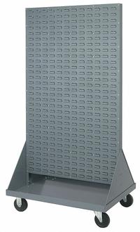 QUANTUM STORAGE SYSTEMS Mobile Louvered Floor Rack: 36 in x 24 in x 72 in (MPN QMD-36H). Key specifications — Color: Gray; Caster Wheel/Configuration: (2) Swivel; Includes: Pull Handle; Brand: QUANTUM STORAGE SYSTEMS.