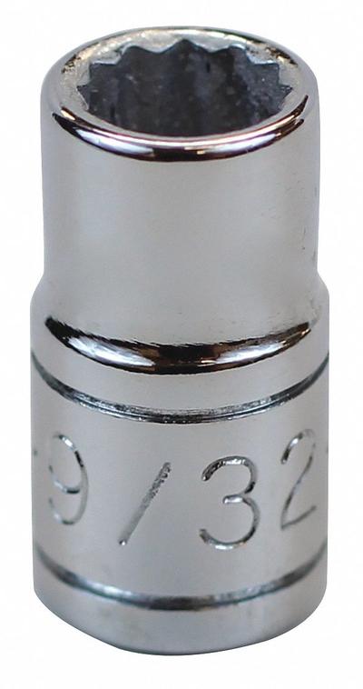 SK PROFESSIONAL TOOLS Socket: SAE, 1/4 in Drive Size, 9/32 in Socket Size, 12-Point, Std - 1/4" Drive Hand Sockets