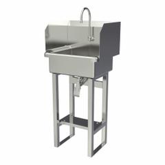 SANI-LAV Wash Station: 43 1/2 in Overall Ht, 17 in Bowl Lg, 7 in Bowl Dp, 2 gpm Flow Rate, 16 ga (MPN 727FK1). Key specifications — Includes Side Splash: Side Splash Not Included; Brand: SANI-LAV.