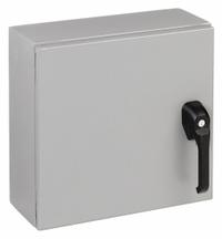 WIEGMANN Enclosure: Steel, 16 in x 12 in x 8 in, NEMA 12/13/3R/4, Solid Cover, Hinged, Painted (MPN N4121612081PTC). Key specifications — Closure Method: Keyed Handle; Brand: WIEGMANN; Knockouts: Not Included.
