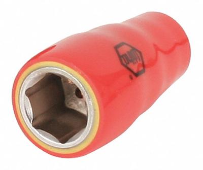 WIHA Insulated Socket: 1/4 in Drive Size, 9/32 in Socket Size, 1 in Overall Lg - 1/4" Drive SAE Insulated Hand Sockets