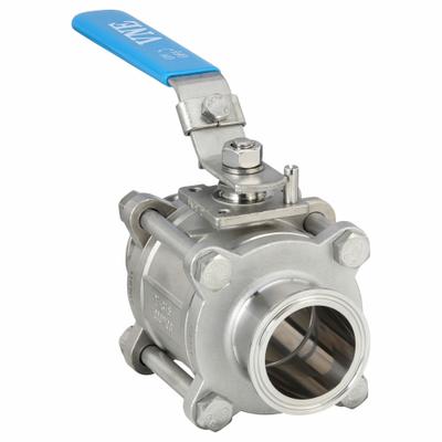 VNE Manual Two-Way Ball Valve: 2 in, 316 Stainless Steel, Straight - 3-A Certified Stainless Steel Ball Valves