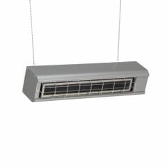 FOSTORIA Electric Infrared Heater: 1450 W Watt Output, 208V AC, 1 Phase, Hardwired, Aluminum, Gray (MPN FSA-1420-1). Key specifications — Wattage Output: 1450 W; Voltage: 208V AC; Brand: FOSTORIA; Electrical Connection: Hardwired; Element Type: Flat Panel Emitter; Housing Color: Gray; Housing Material: Aluminum; Overall Dimensions - L x W x D: 26 in x 5-3/4 in x 9 in.
