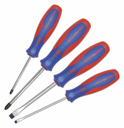 WESTWARD Magnetized Tip Screwdriver Set: 1-10 Pieces, 4 Pieces, Phillips/Slotted Tip - General Purpose Screwdriver Sets