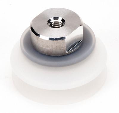 SMC Vacuum Pad Assembly: Bellows, M8x1.25 Vacuum Port, 50 mm Pad Dia - Bellows Type Food-Safe Vacuum Pad Assemblies