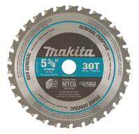 MAKITA Circular Saw Blade: 5 3/8 in Blade Dia., 30 Teeth, 0.06 in Cut Wd, 5/8 in Arbor Size, Carbide (MPN A-95037). Key specifications — attr1116119: MAKITA; attr1145631: Ferrous Metals.