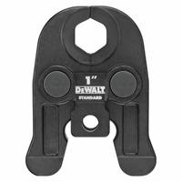 DEWALT Press Jaws: 1 in Pipe, Copper/Stainless Steel, For Professional-Grade Press, Std Tool Types (MPN DCE200100). Key specifications — attr518773: Jaws and Rings; attr537224: 1 in; attr518762: Stainless Steel; attr518771: Stainless Steel; attr518761: Professional-Grade Press; attr518760: DEWALT.