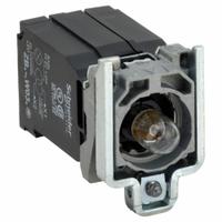SCHNEIDER ELECTRIC Lamp Module and Contact Block: 22 mm Panel Mounting Size, 1NO, Clear, XB4 Series (MPN ZB4BW031). Key specifications — Brand: SCHNEIDER; Compatible with Series: XB4; Includes Bulb: Bulb Included; Lamp Module Voltage: 110 to 120V AC.