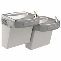 ELKAY Bi-Level Drinking Fountain: On-Wall, 25 5/16 in Ht, Front Pushbar, 8 gph @ 50°F, Gray (MPN EZSTL8LC). Key specifications — Housing Color: Gray; Brand: ELKAY; Housing Material: Vinyl Clad Steel; Housing Finish: Vinyl Clad; Chilling Capacity: 8 gph @ 50°F.