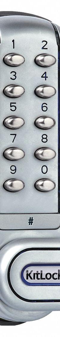 CODELOCKS Electronic Keyless Lock: Powder Coated, Cam Latch, 1 5/8 in Body Ht, 5 3/8 in Body Wd (MPN KL1200SG). Key specifications — Finish: Powder Coated; Latch Type: Cam Latch; Brand: CODELOCKS; Manufacturer Part Number: KL1200SG.