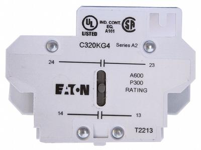 EATON Auxiliary Contact: 2NC, 10 A Max Current (AC), Side Mount - Eaton Auxiliary Contacts