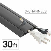 Cable protector: 3 Channels, 2 5/8 in Overall Wd, 5/8 in Overall Ht, 30 ft Lg, Rubber, Gray (MPN CC-RI-CP-30-GY). Key specifications — Color: Gray; Brand: ELECTRIDUCT.
