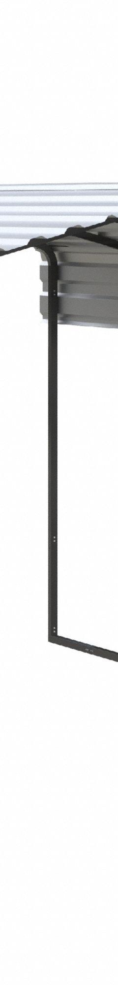 ARROW Carport: 20 ft Overall Lg, 10 ft Overall Wd, 9 ft Overall Ht, Powder Coated, Galvanized Steel (MPN CPH102009). Key specifications — Brand: ARROW; Frame Color: Black; Includes: Easy Hook Anchors; Leg Adjustability: Fixed Legs; Panel Color: Eggshell; Panel Material: Galvanized Steel.