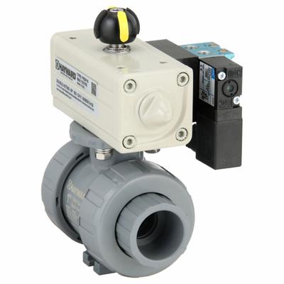 HAYWARD FLOW CONTROL Pneumatically Actuated Two-Way Ball Valve: 1 in, CPVC, Air to Air - CPVC Pneumatically-Actuated Ball Valves