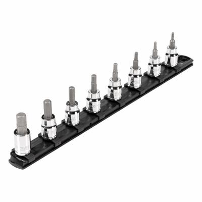 TEKTON Socket Set: 1 - 25 Pieces, 3/8 in Drive Size, 8 Pieces, 1/8 in to 3/8 in Tip Size Range - Hex Bit Socket Sets