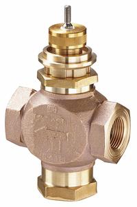 Hydronic Globe Valve: 3-Way, 0.73 CV Flow, 1/2 in Female NPT, Bronze Body, Stainless Steel Stem, Tee (MPN VG7842CT). Key specifications — Manufacturer Part Number: VG7842CT; Brand: JOHNSON CONTROLS; Seat Material: Brass.