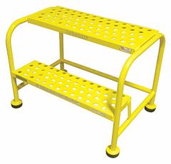 COTTERMAN Step Stool: 2 Steps, 1.7 ft Overall Ht, 450 lb Load Cap, Steel, 1.7 ft Standing Ht (MPN 1002N2626A6E10B8C2P6). Key specifications — Brand: COTTERMAN; Color: Gray; Includes: Replacement Foot Pads.